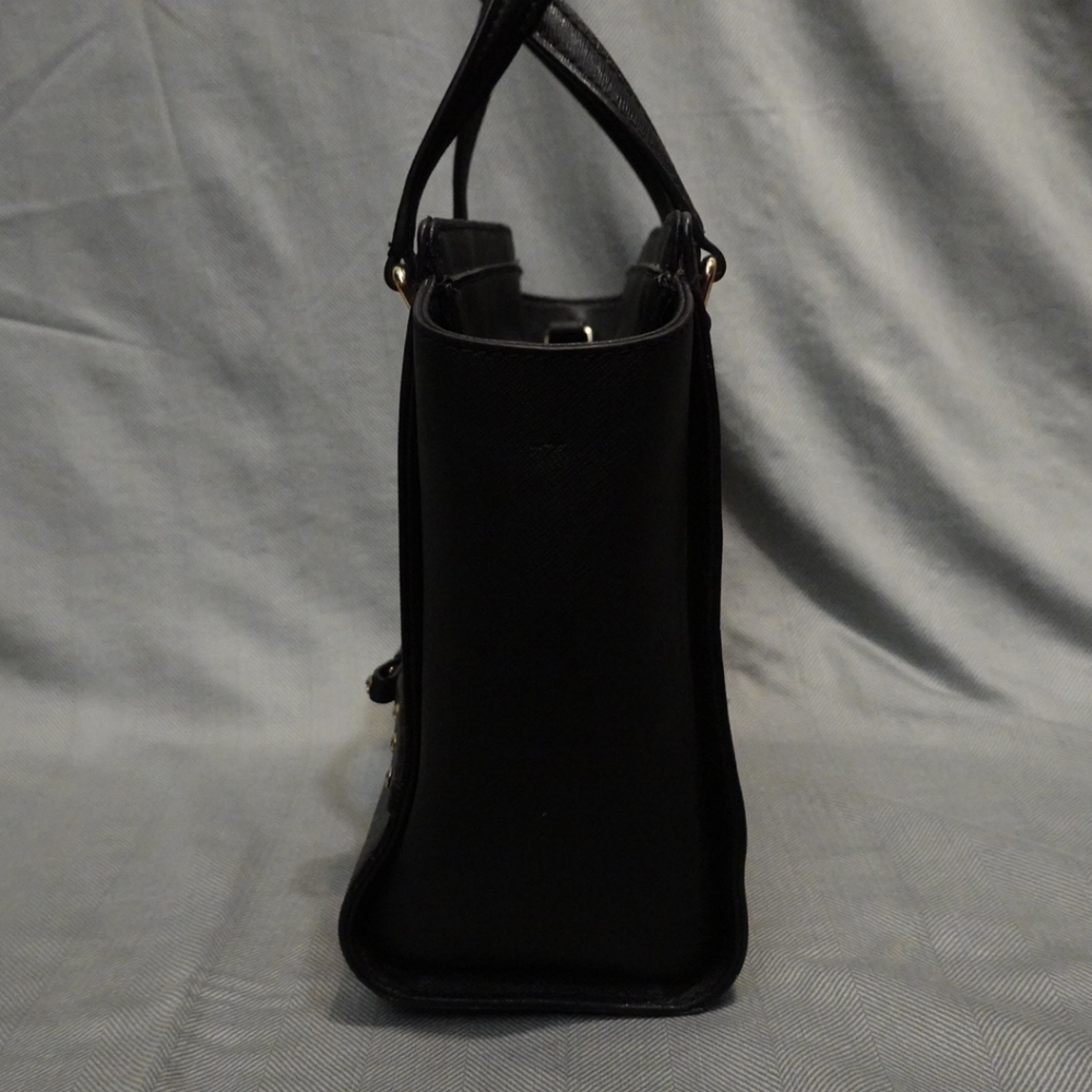KATE SPADE Laurel Way Black Leather Satchel with Diamond Studded Bow Detail - Picture 5 of 13